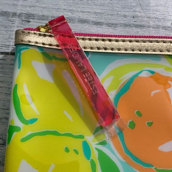 Lilly Pulitzer for Estee Lauder‎ Pink Green Lemons 10x5 inch Cosmetic Makeup Bag - Picture 3 of 7